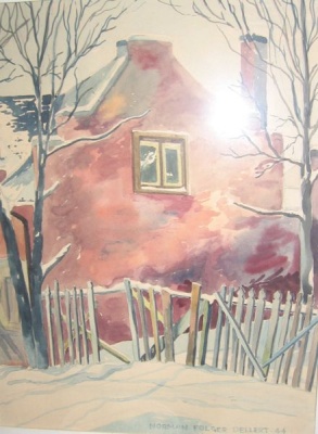  Snowy House Watercolor