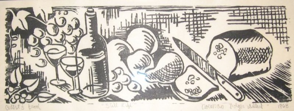 Still life Woodcut