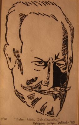 Tchaikovsky Woodcut