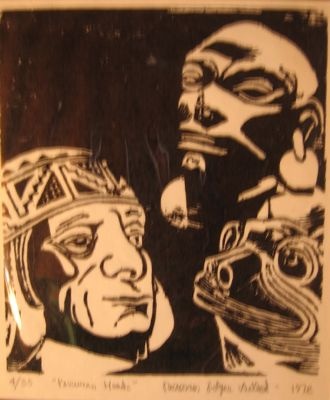 Masks Woodcut